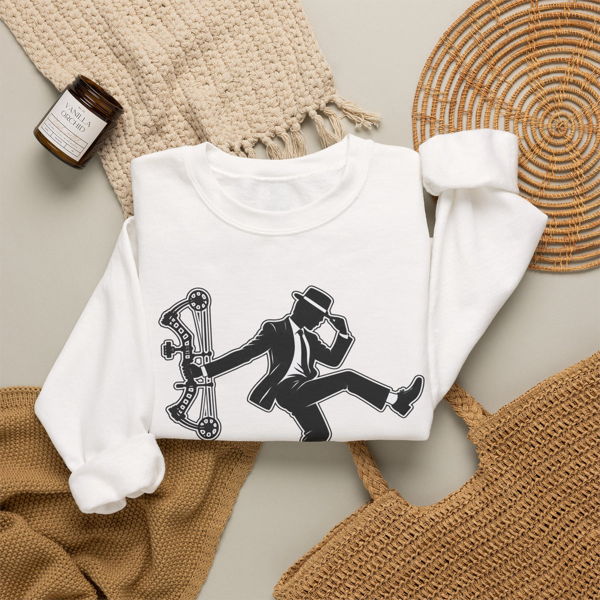 Crewneck Sweatshirt — 'Anchor hee hee' Vintage Sailor Dance Graphic