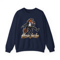 Horse Hee-Hee Crewneck Sweatshirt — Funny Galloping Horse Graphic