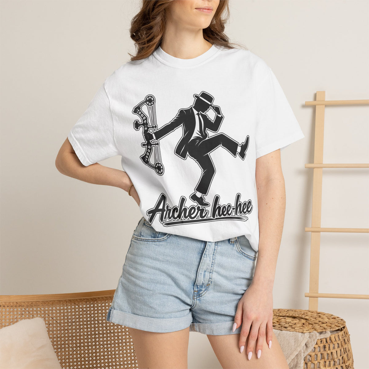 Archer Hee-Hee Graphic T-Shirt — Retro Archer Dance Design